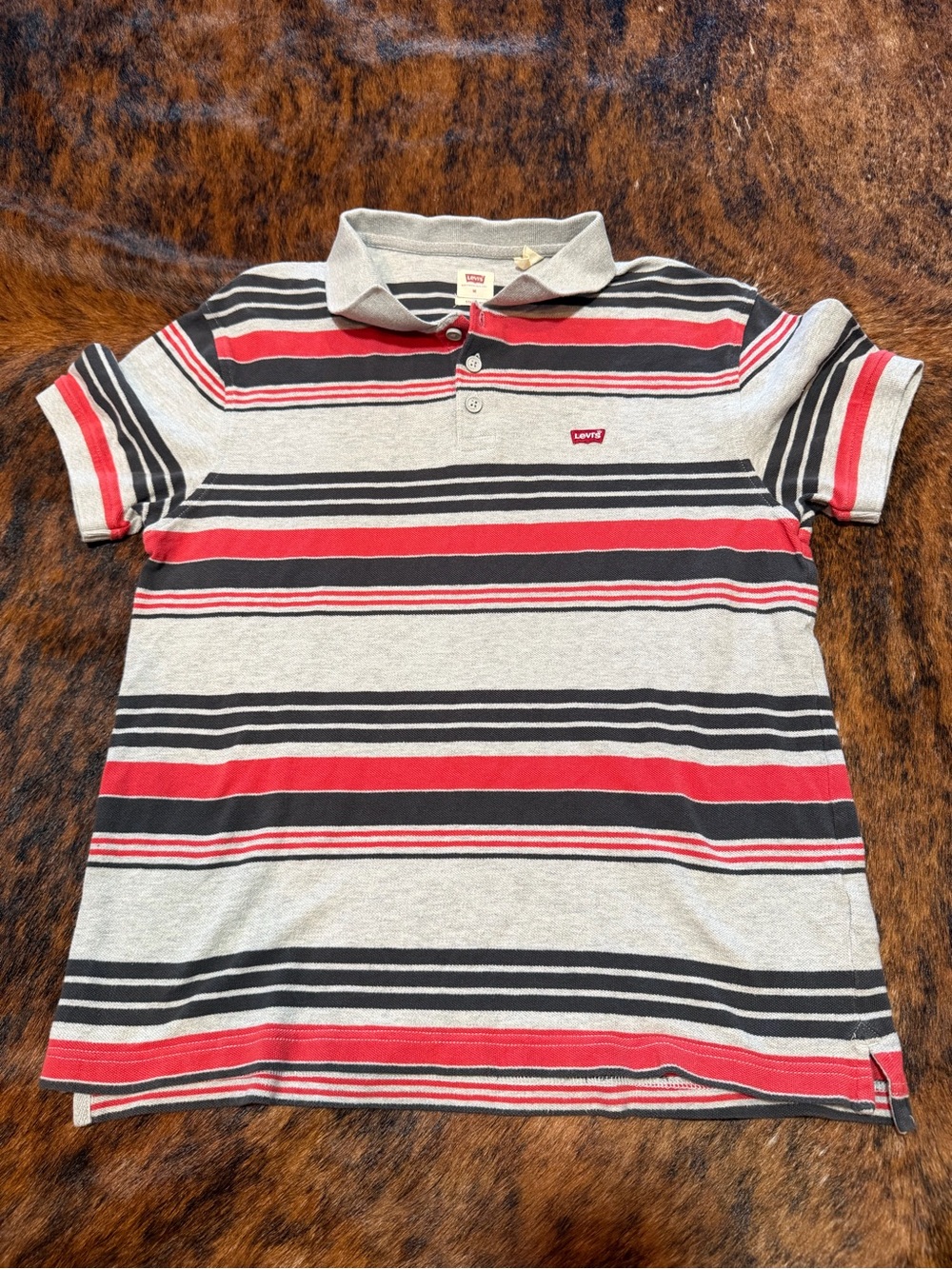 Levi’s Standard Multicolor Stripe Short Sleeve Polo Shirt Men’s Size M
